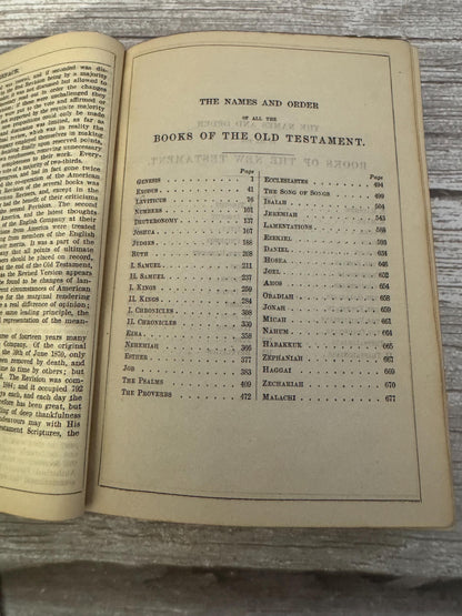 1885 Small Antique Holy Bible Old Testament Revised Version Leather Bound Cambridge Press - Ref x715