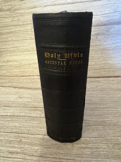Antique 1850 Illustrated Oriental Bible with Maps - Ref x717