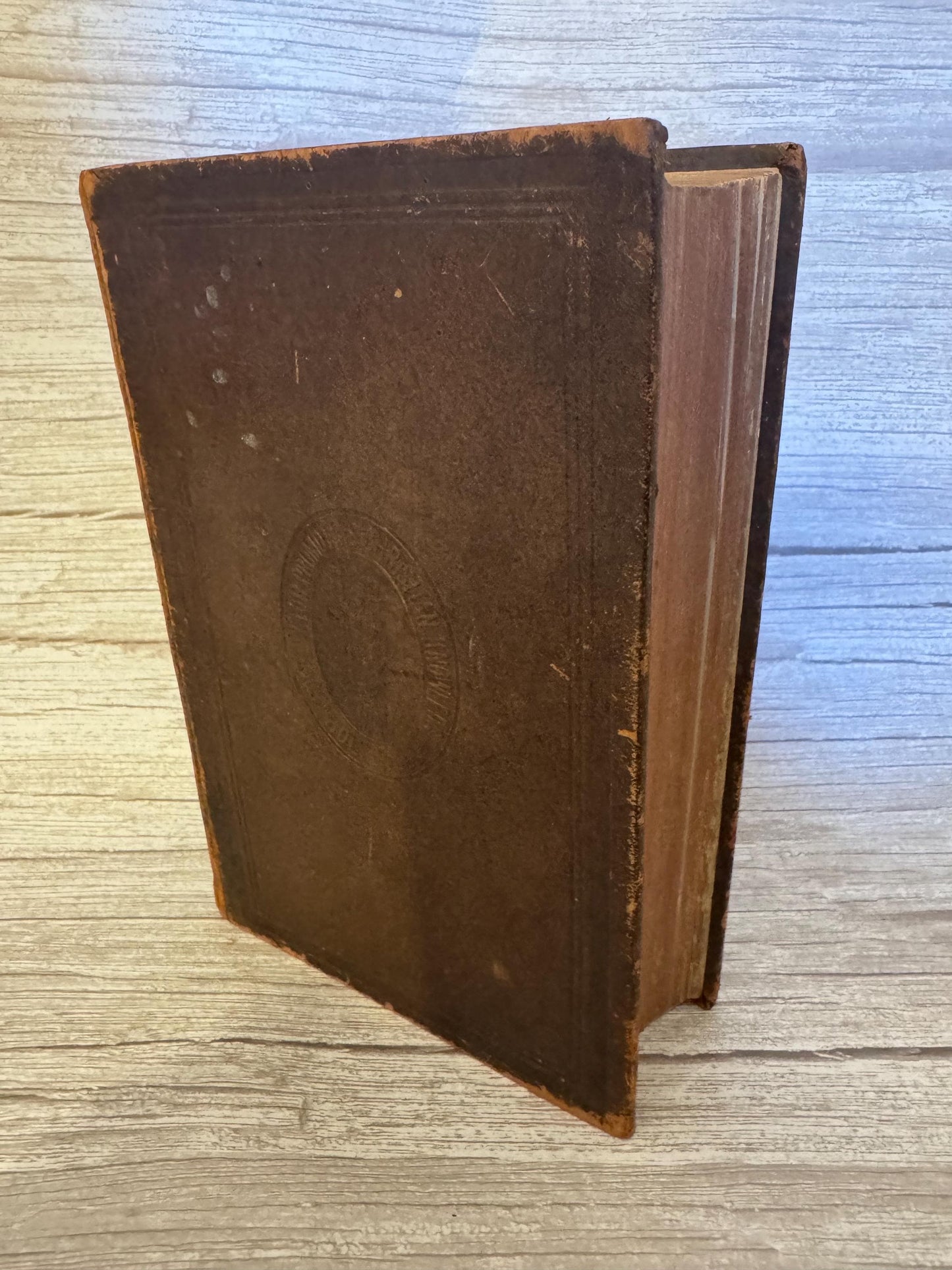 1892 Large Antique Victorian Holy Bible Leather Bound King James Bible - Ref x714