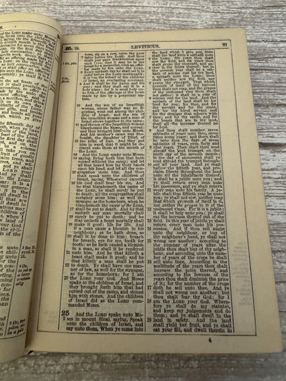 1885 Small Antique Holy Bible Old Testament Revised Version Leather Bound Cambridge Press - Ref x715