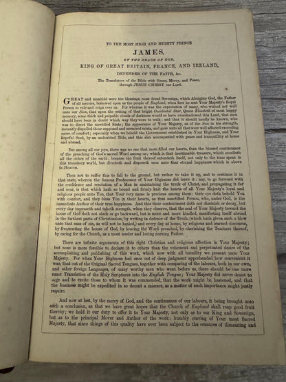 1892 Large Antique Victorian Holy Bible Leather Bound King James Bible - Ref x714