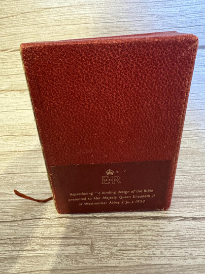1953 Oxford Miniature Coronation Bible – Queen Elizabeth II Ruby 32mo with Original Box - Ref x713