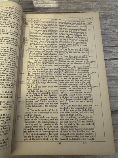 1892 Large Antique Victorian Holy Bible Leather Bound King James Bible - Ref x714