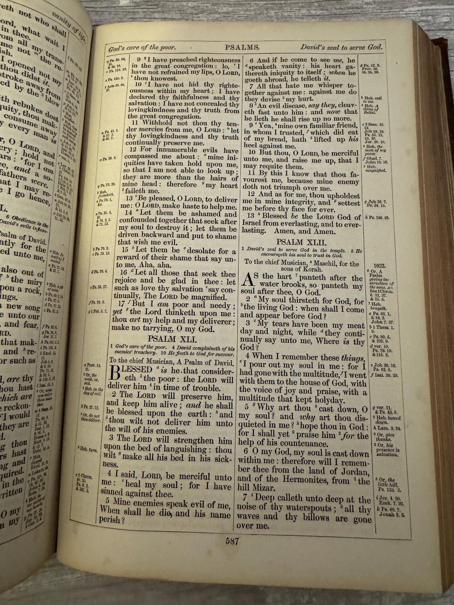 1892 Large Antique Victorian Holy Bible Leather Bound King James Bible - Ref x714