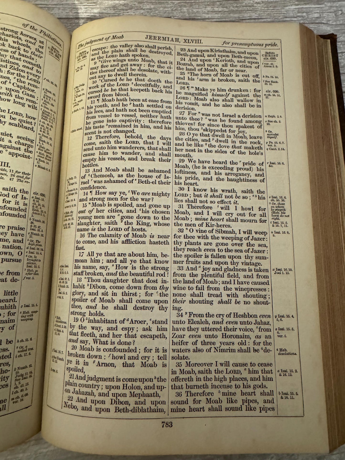 1892 Large Antique Victorian Holy Bible Leather Bound King James Bible - Ref x714