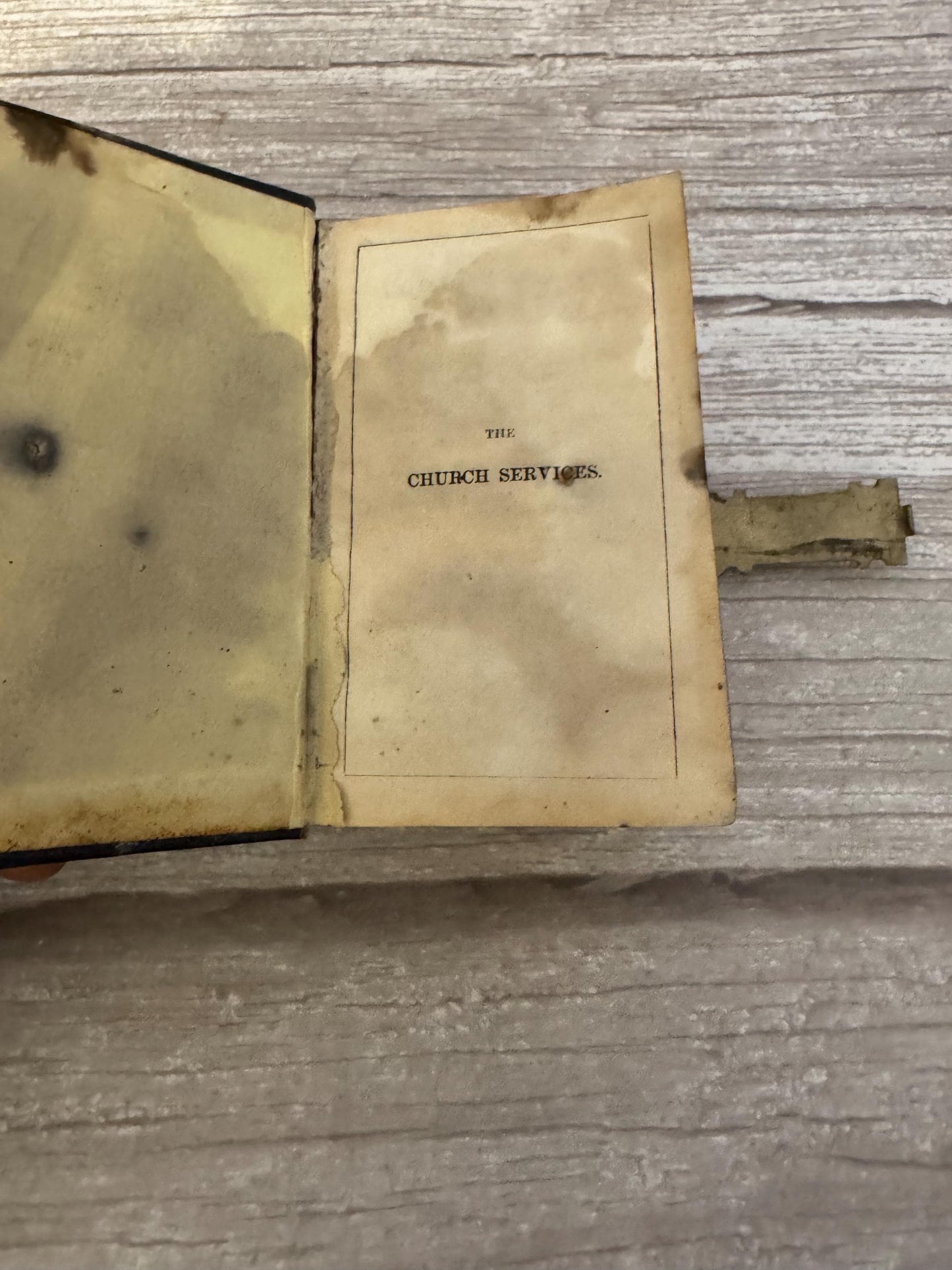 1855 Antique Pocket New Testament Bible & Church Services Prayer Book with Brass Clasp - Ref x712