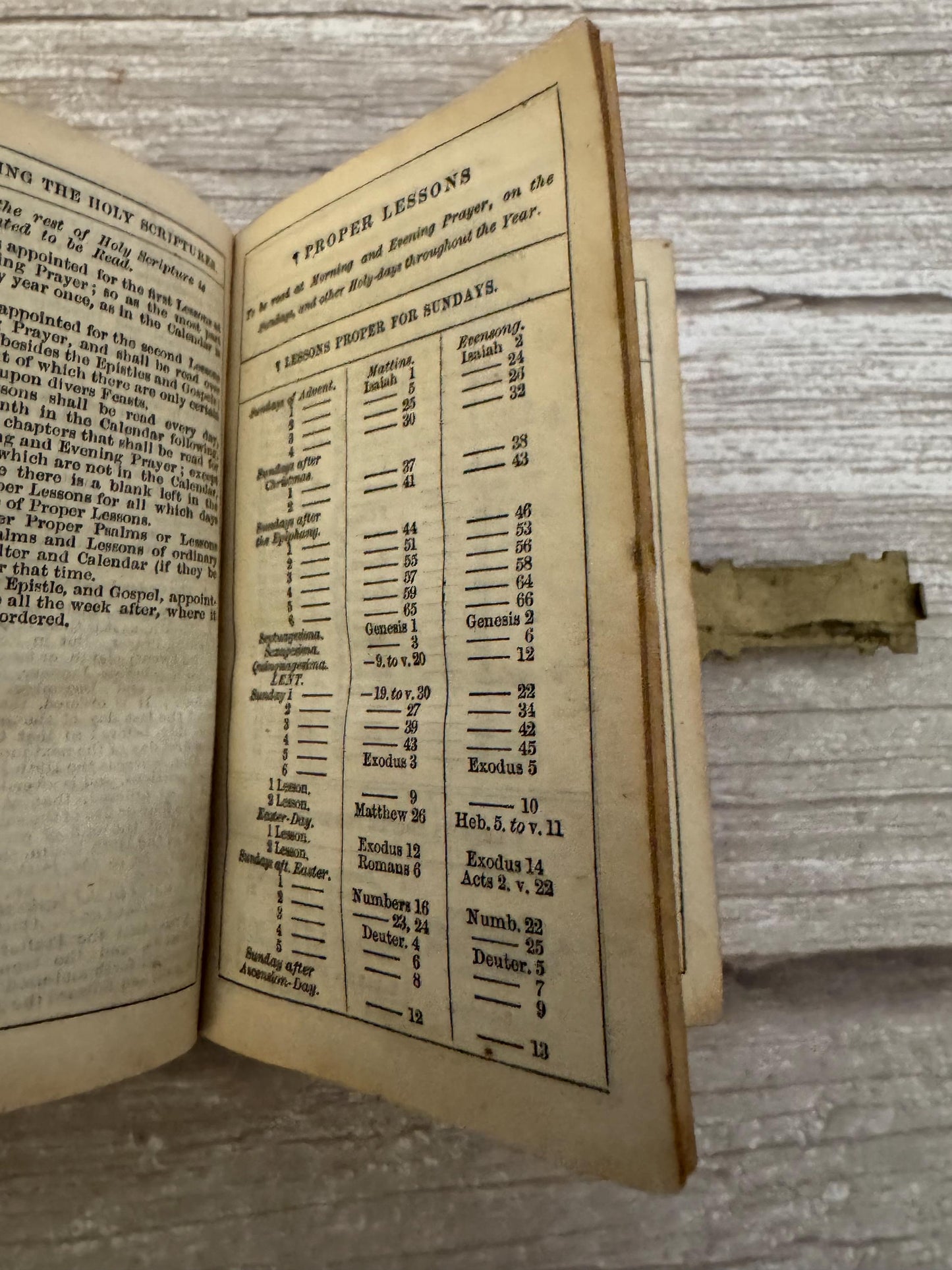 1855 Antique Pocket New Testament Bible & Church Services Prayer Book with Brass Clasp - Ref x712