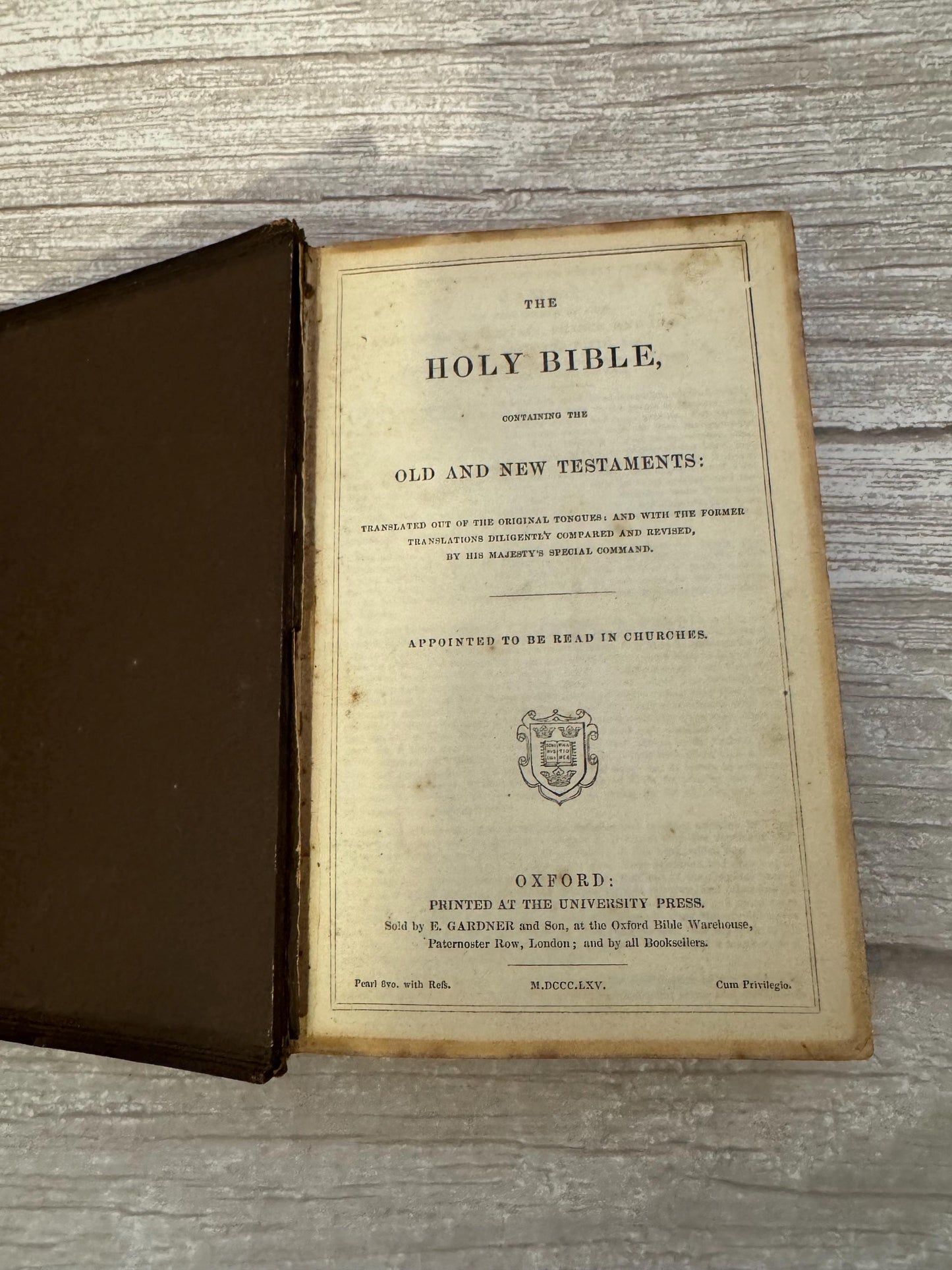 1865 Antique Oxford Holy Bible Leather Bound King James Bible Victorian Christian Book - Ref x710