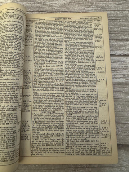 1865 Antique Oxford Holy Bible Leather Bound King James Bible Victorian Christian Book - Ref x710
