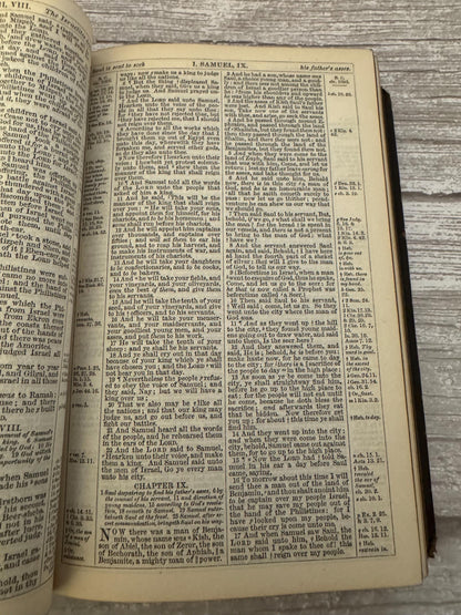 1865 Antique Oxford Holy Bible Leather Bound King James Bible Victorian Christian Book - Ref x710