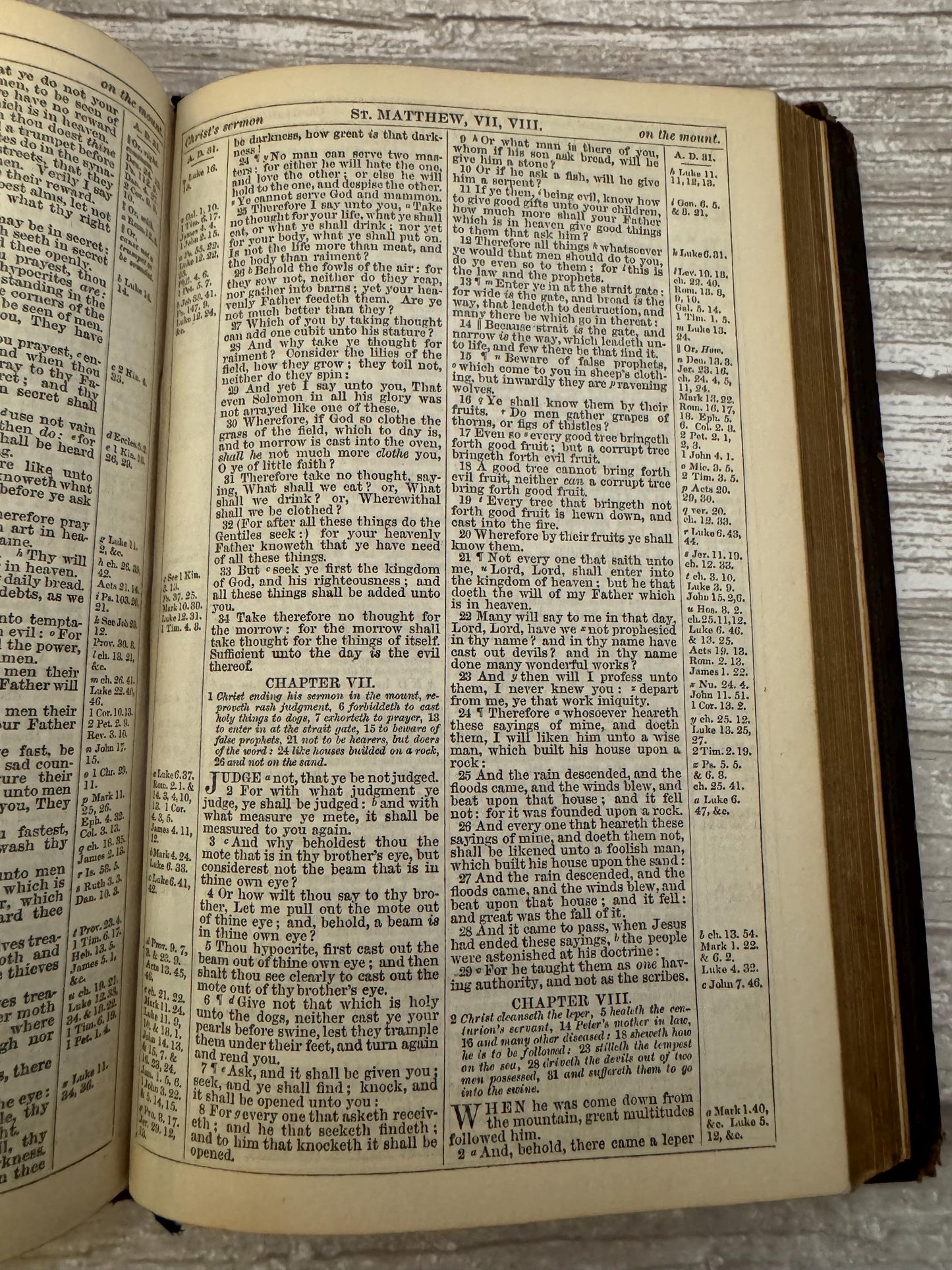 1865 Antique Oxford Holy Bible Leather Bound King James Bible Victorian Christian Book - Ref x710