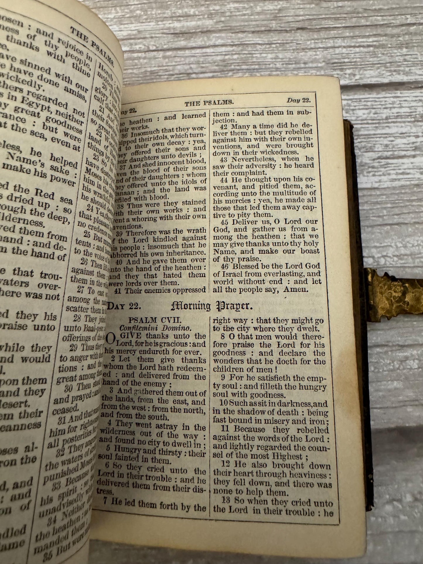 1867 Antique Book of Common Prayer Victorian Prayer Book Brass Clasp - Ref x706