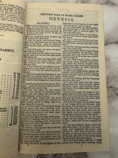 1905 Holy Bible KJV Miniature Leather Bound Bible SPCK Eyre & Spottiswoode Antique Pocket Bible - Ref X679