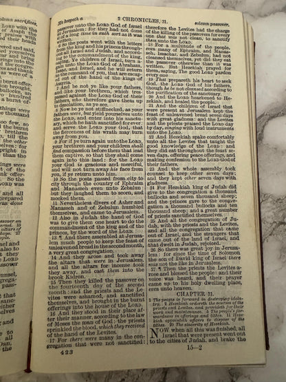 1905 Holy Bible KJV Miniature Leather Bound Bible SPCK Eyre & Spottiswoode Antique Pocket Bible - Ref X679