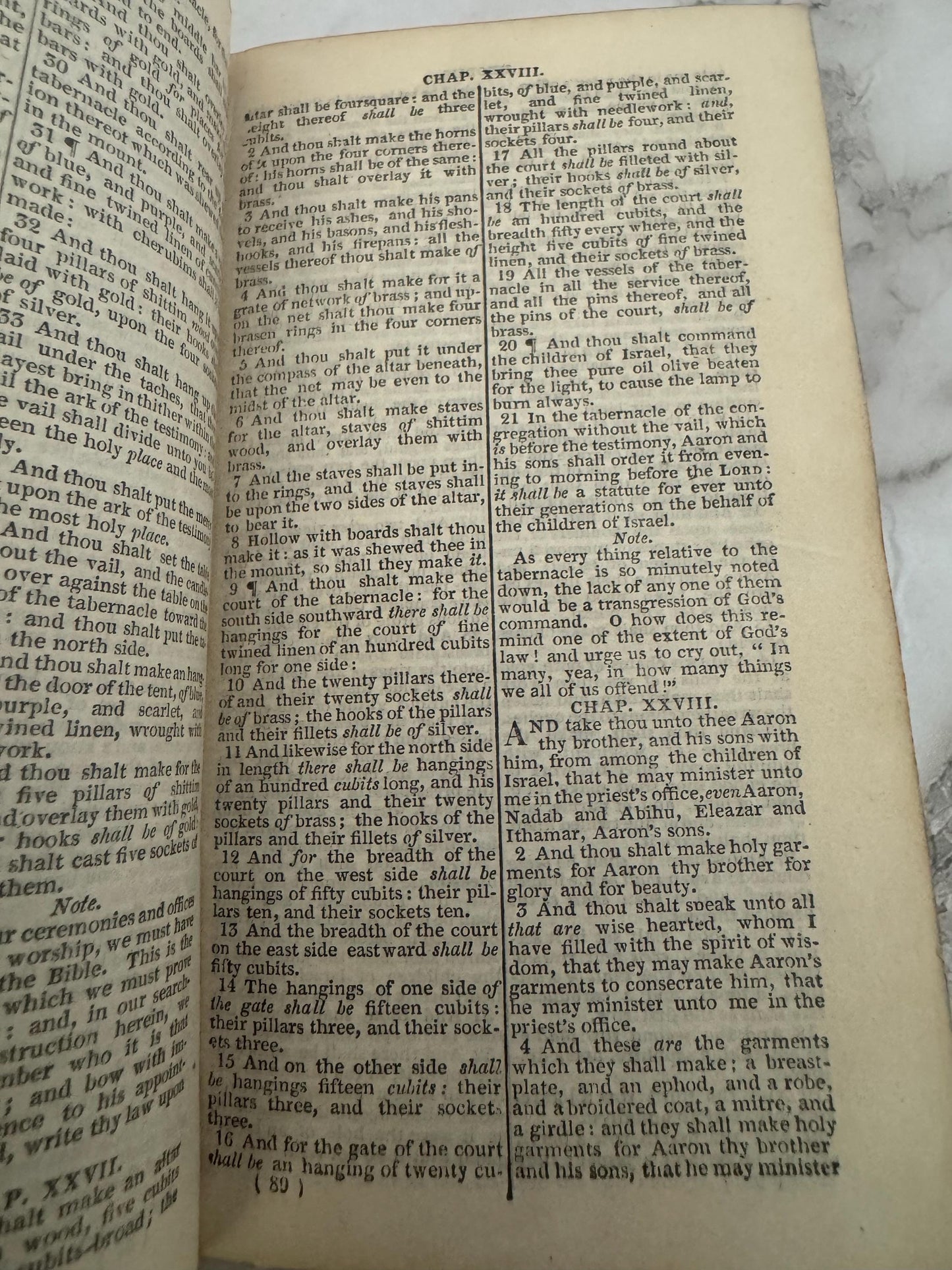 C. 1820 Holy Bible Cathedral Binding Leather Bound Illustrated Bible - Ref X677