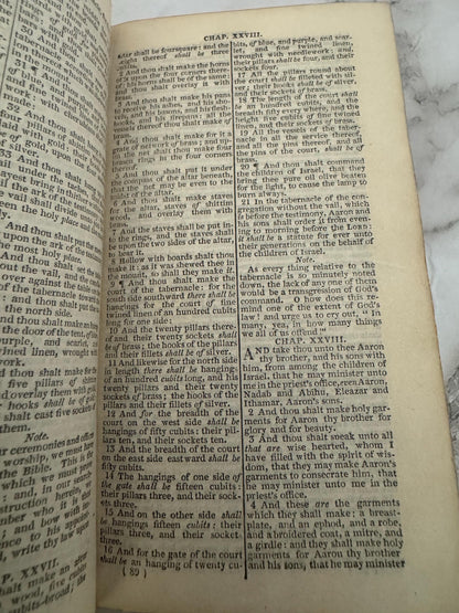 C. 1820 Holy Bible Cathedral Binding Leather Bound Illustrated Bible - Ref X677