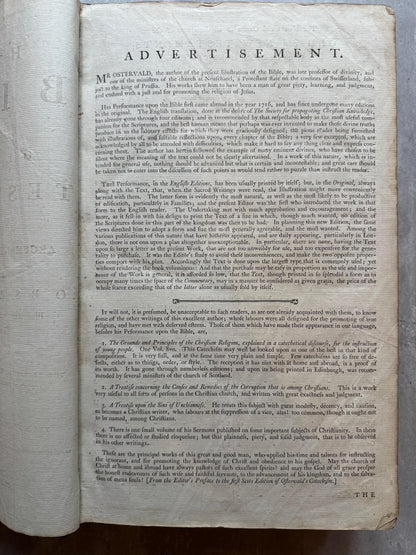 1777 Large Antique Holy Bible with Apocrypha Ostervald Suitable for Museum Display