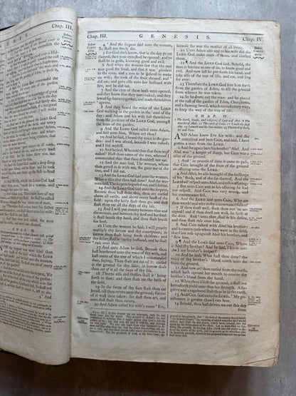 1777 Large Antique Holy Bible with Apocrypha Ostervald Suitable for Museum Display