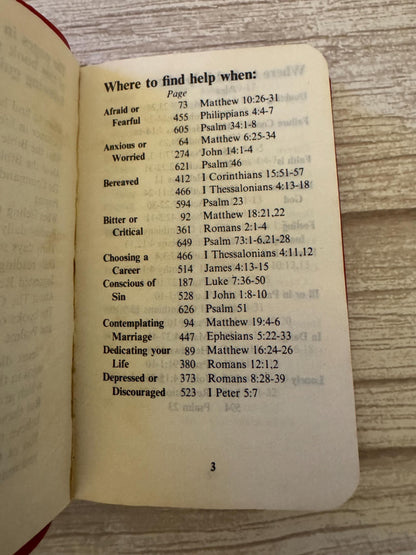1983 Vintage Gideons New Testament Bible and Psalms NIV Red Pocket Bible - Ref x769