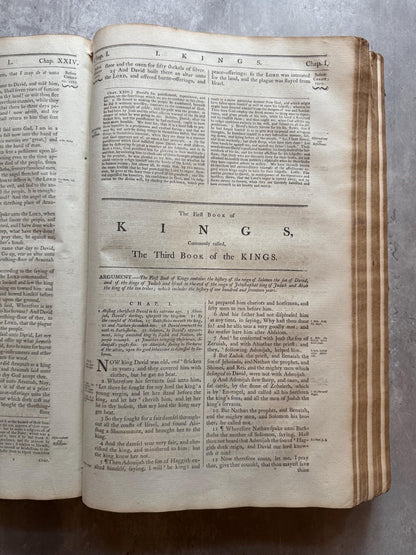1777 Large Antique Holy Bible with Apocrypha Ostervald Suitable for Museum Display