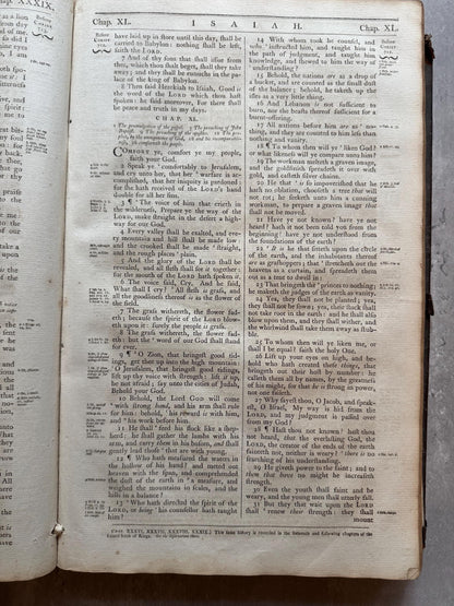 1777 Large Antique Holy Bible with Apocrypha Ostervald Suitable for Museum Display