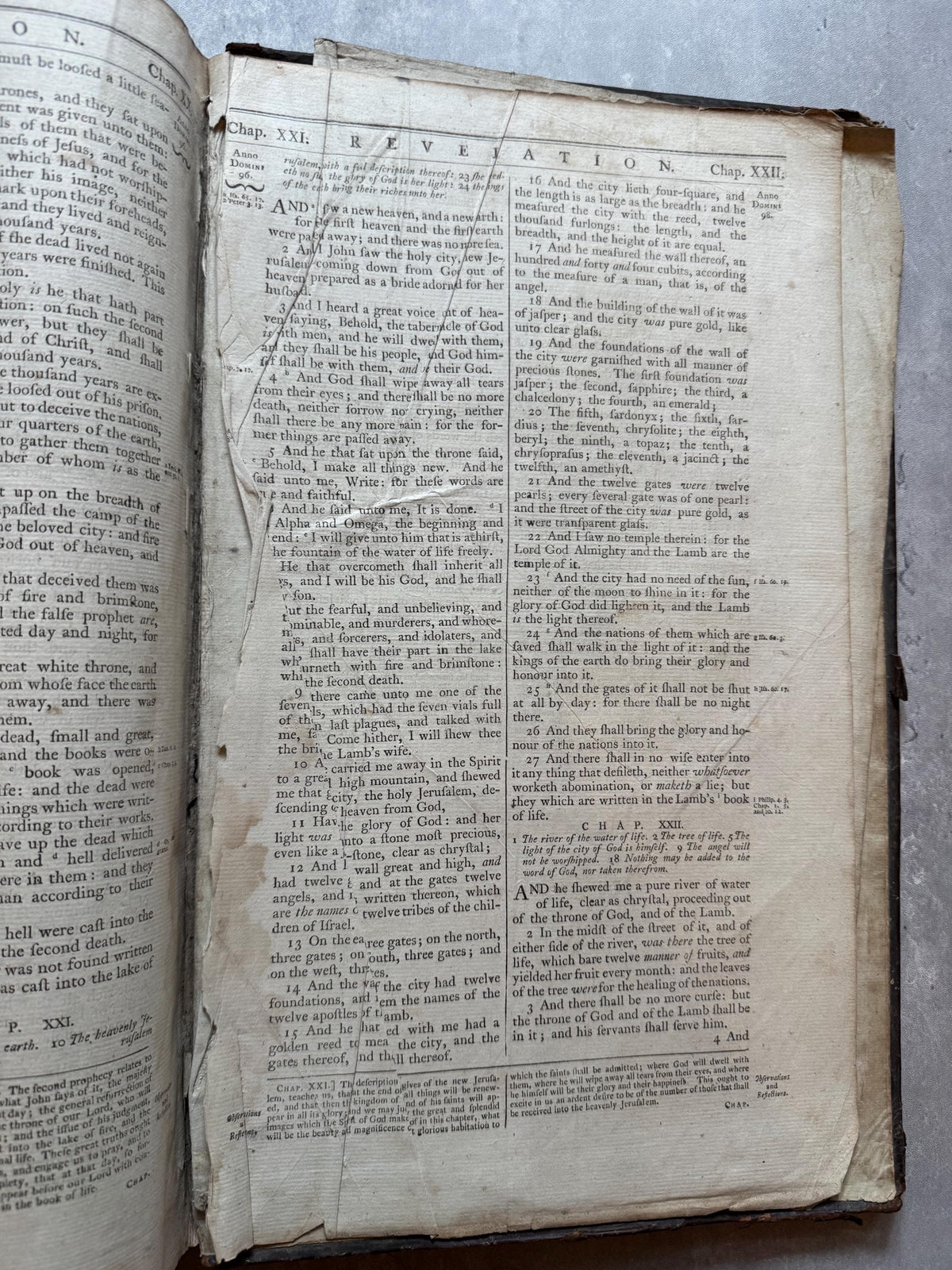 1777 Large Antique Holy Bible with Apocrypha Ostervald Suitable for Museum Display