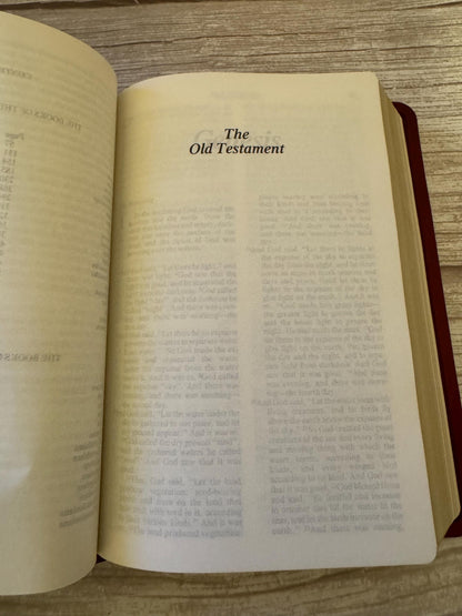 1988 Vintage Burgundy Gideons Holy Bible NIV Old & New Testament with Slipcase - Ref x768