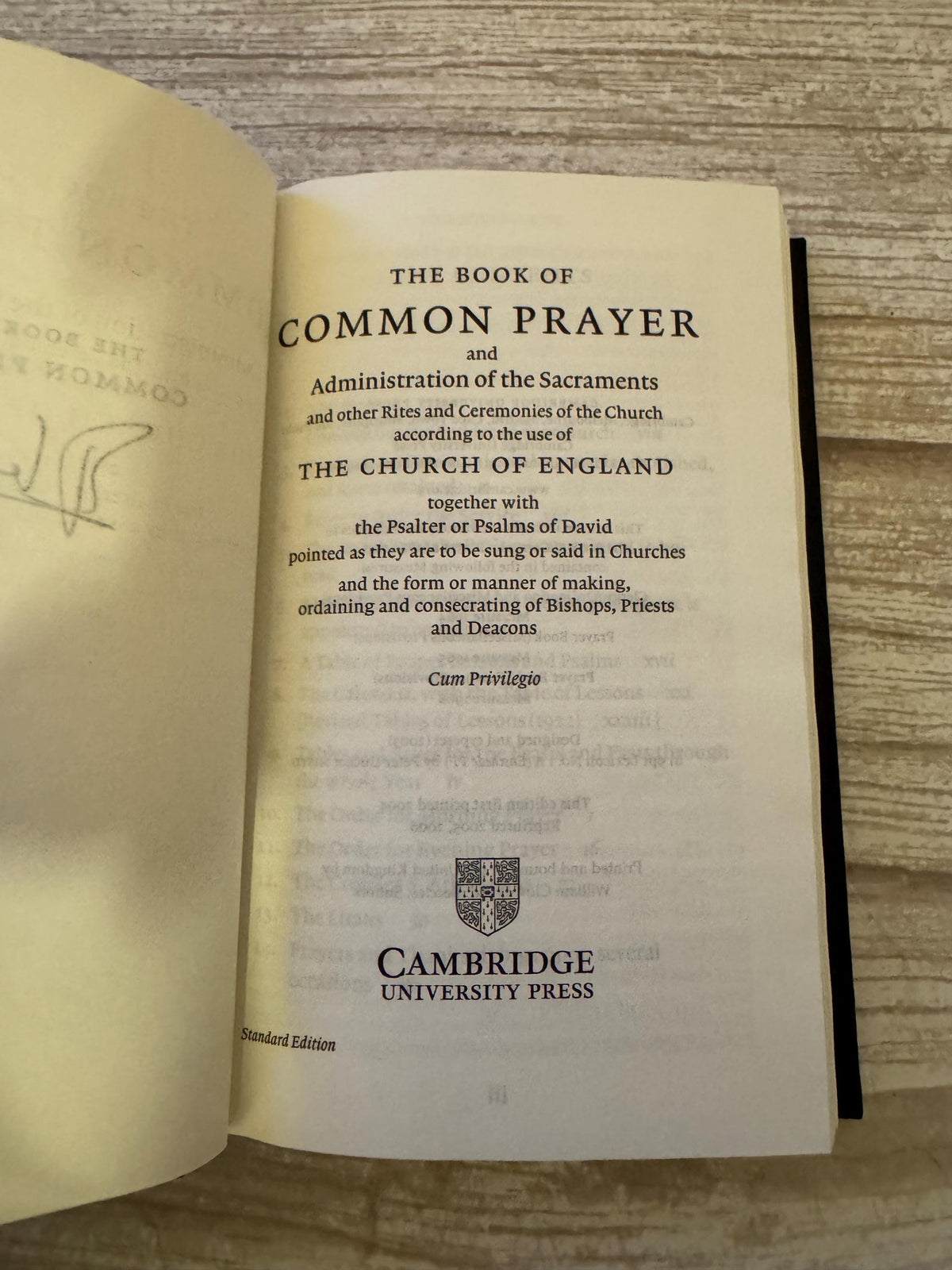 2006 Cambridge Book of Common Prayer 1662 Church of England Psalms of David - Ref x766