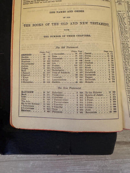 Antique Holy Bible Old & New Testaments Full Yapp Leather KJV Illustrated Reference Bible - Ref x765