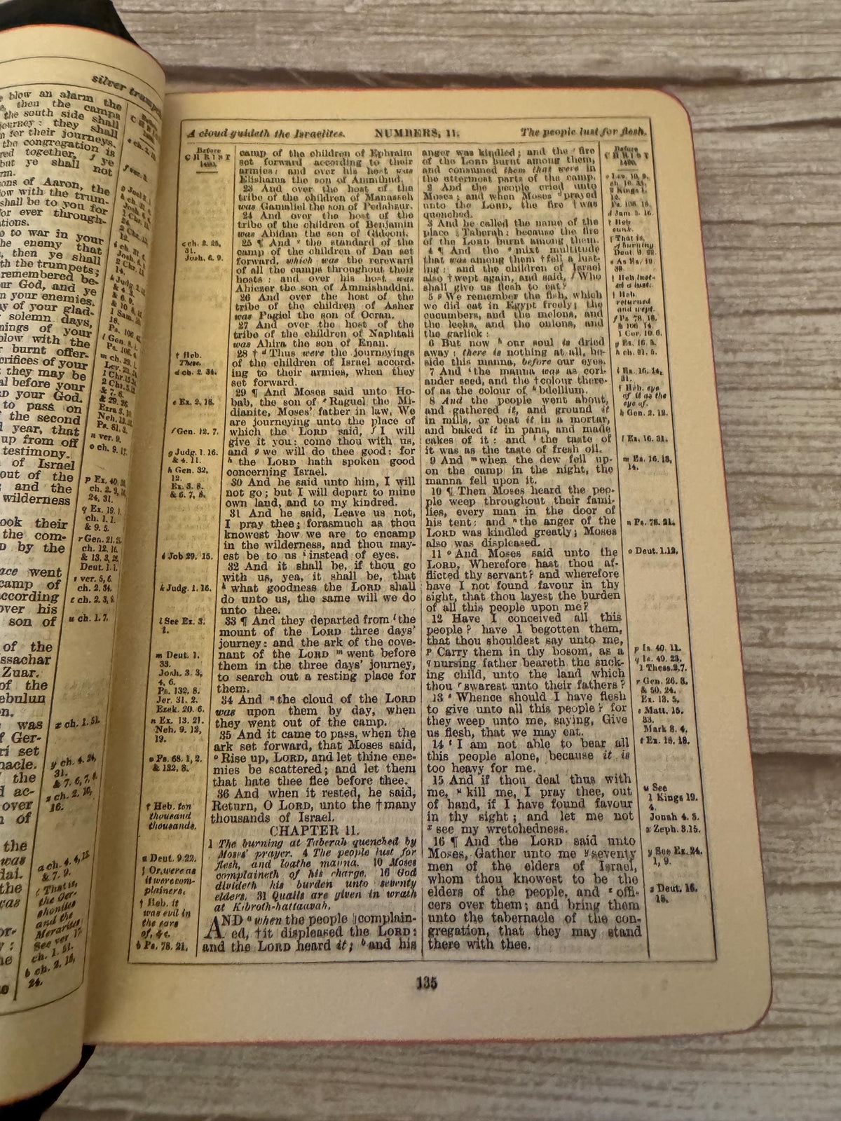 Antique Holy Bible Old & New Testaments Full Yapp Leather KJV Illustrated Reference Bible - Ref x765