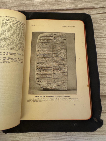 Antique Holy Bible Old & New Testaments Full Yapp Leather KJV Illustrated Reference Bible - Ref x765