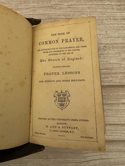 c.1887 Victorian Book of Common Prayer & New Testament Oxford Full Yapp Leather Church Services - Ref x763