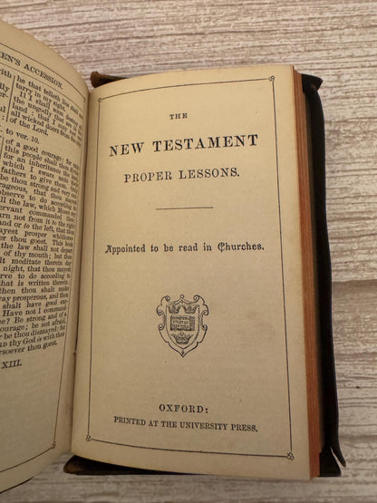 c.1887 Victorian Book of Common Prayer & New Testament Oxford Full Yapp Leather Church Services - Ref x763