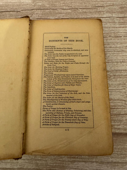 1849 Antique Book of Common Prayer Psalms of David Oxford Victorian Prayer Book - Ref x762