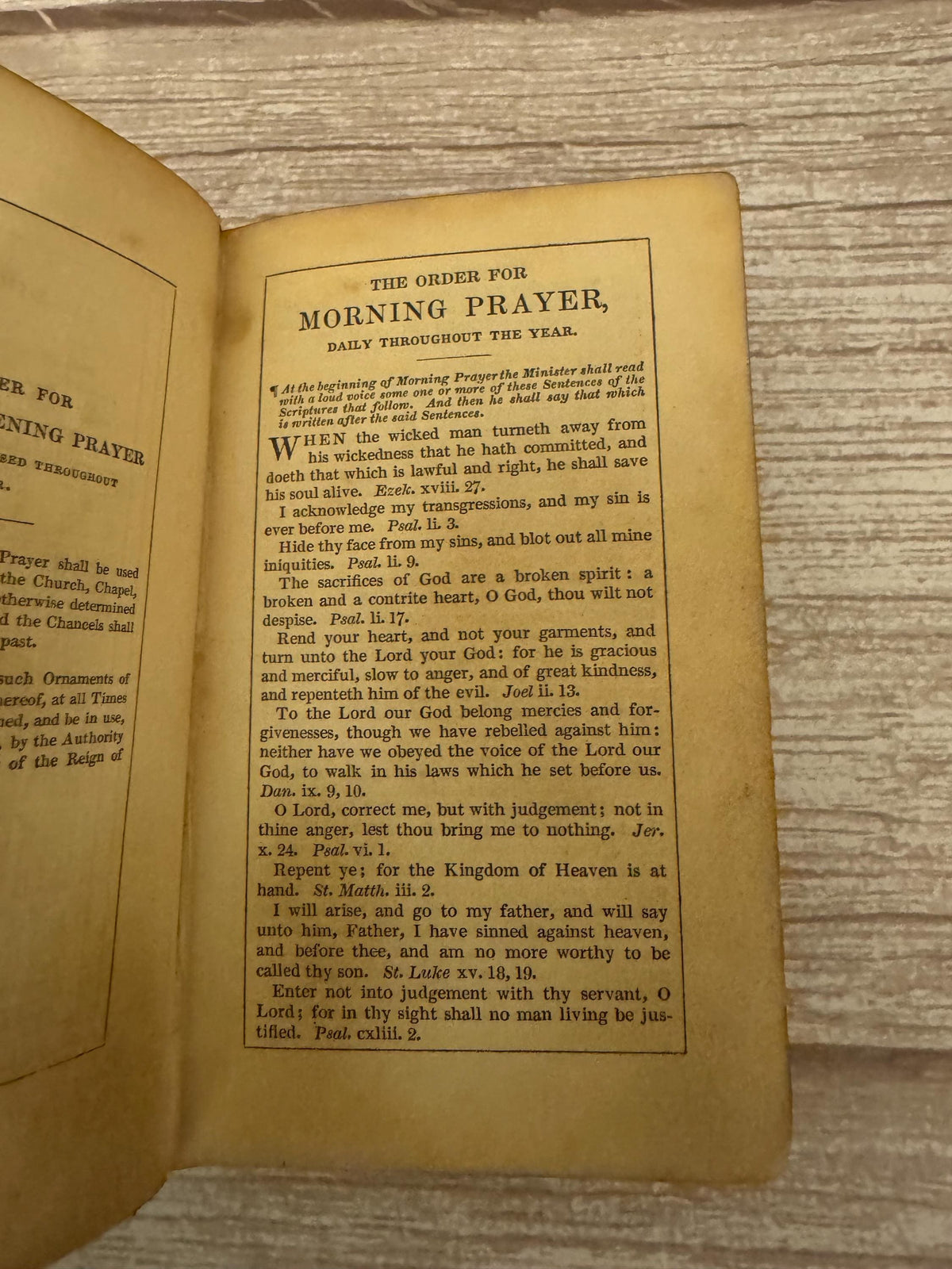 1849 Antique Book of Common Prayer Psalms of David Oxford Victorian Prayer Book - Ref x762