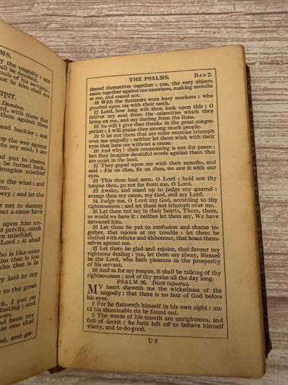 1849 Antique Book of Common Prayer Psalms of David Oxford Victorian Prayer Book - Ref x762