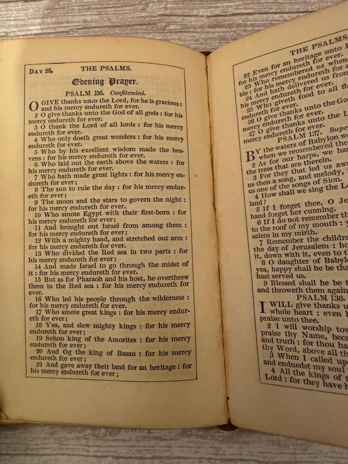 1849 Antique Book of Common Prayer Psalms of David Oxford Victorian Prayer Book - Ref x762