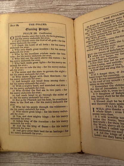 1849 Antique Book of Common Prayer Psalms of David Oxford Victorian Prayer Book - Ref x762