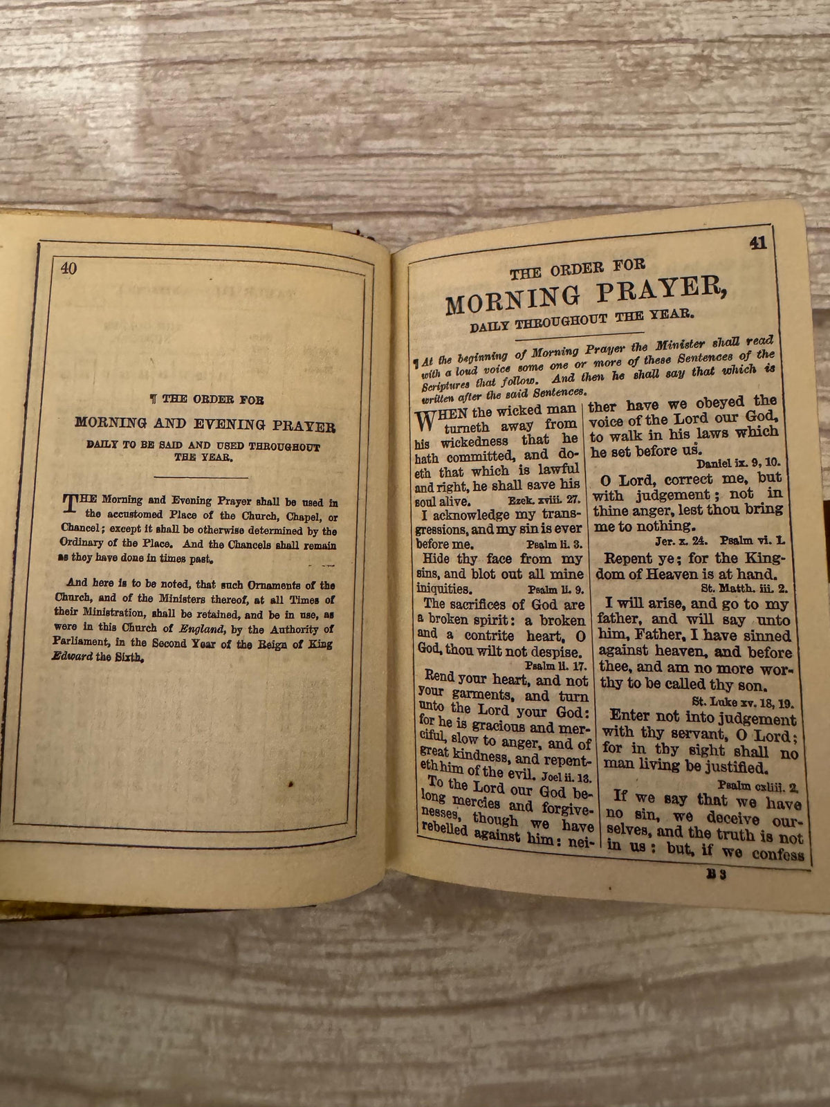 1872 Antique New Testament Bible & Book of Common Prayer Psalms of David Gilt Clasp - Ref x760