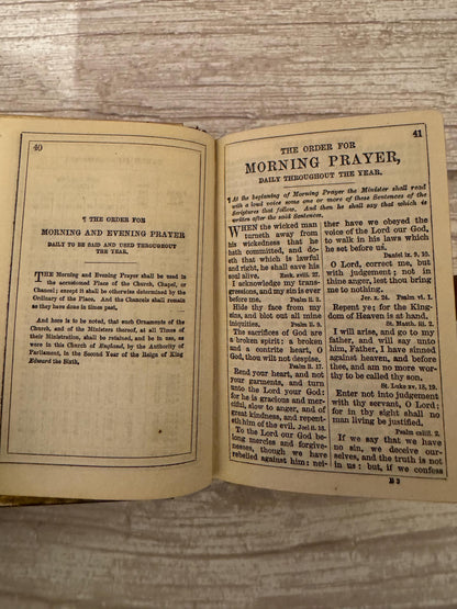 1872 Antique New Testament Bible & Book of Common Prayer Psalms of David Gilt Clasp - Ref x760