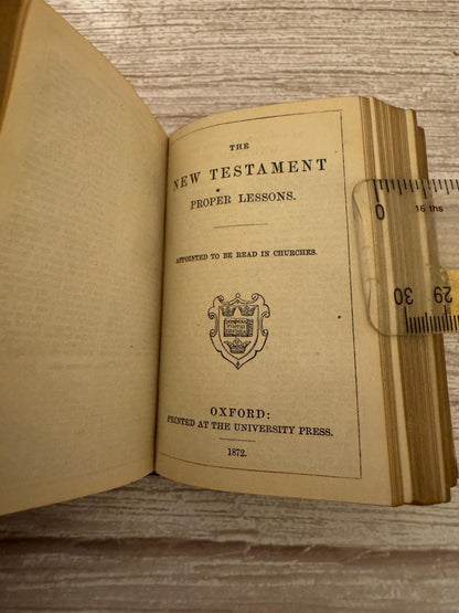 1872 Antique New Testament Bible & Book of Common Prayer Psalms of David Gilt Clasp - Ref x760
