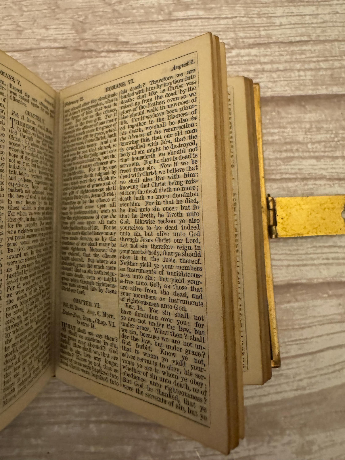 1872 Antique New Testament Bible & Book of Common Prayer Psalms of David Gilt Clasp - Ref x760
