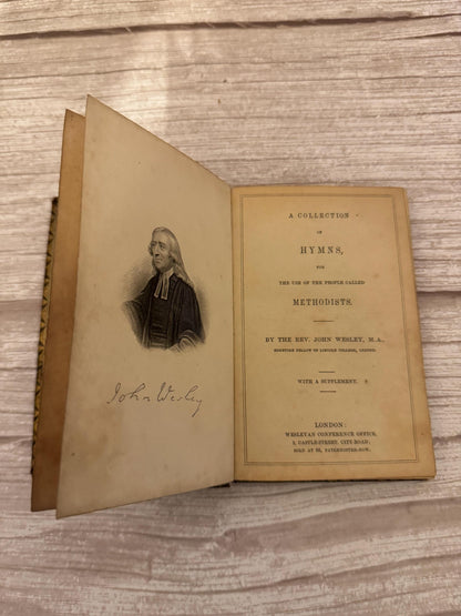 c.1860s Antique John Wesley Hymn Book Wesley’s Hymns Methodist Victorian - Ref x759