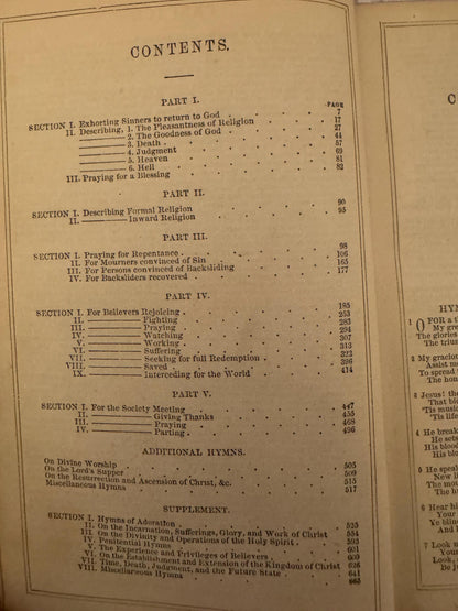 c.1860s Antique John Wesley Hymn Book Wesley’s Hymns Methodist Victorian - Ref x759
