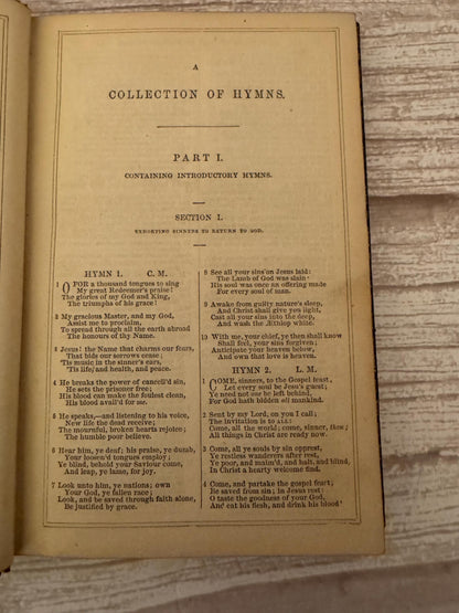 c.1860s Antique John Wesley Hymn Book Wesley’s Hymns Methodist Victorian - Ref x759