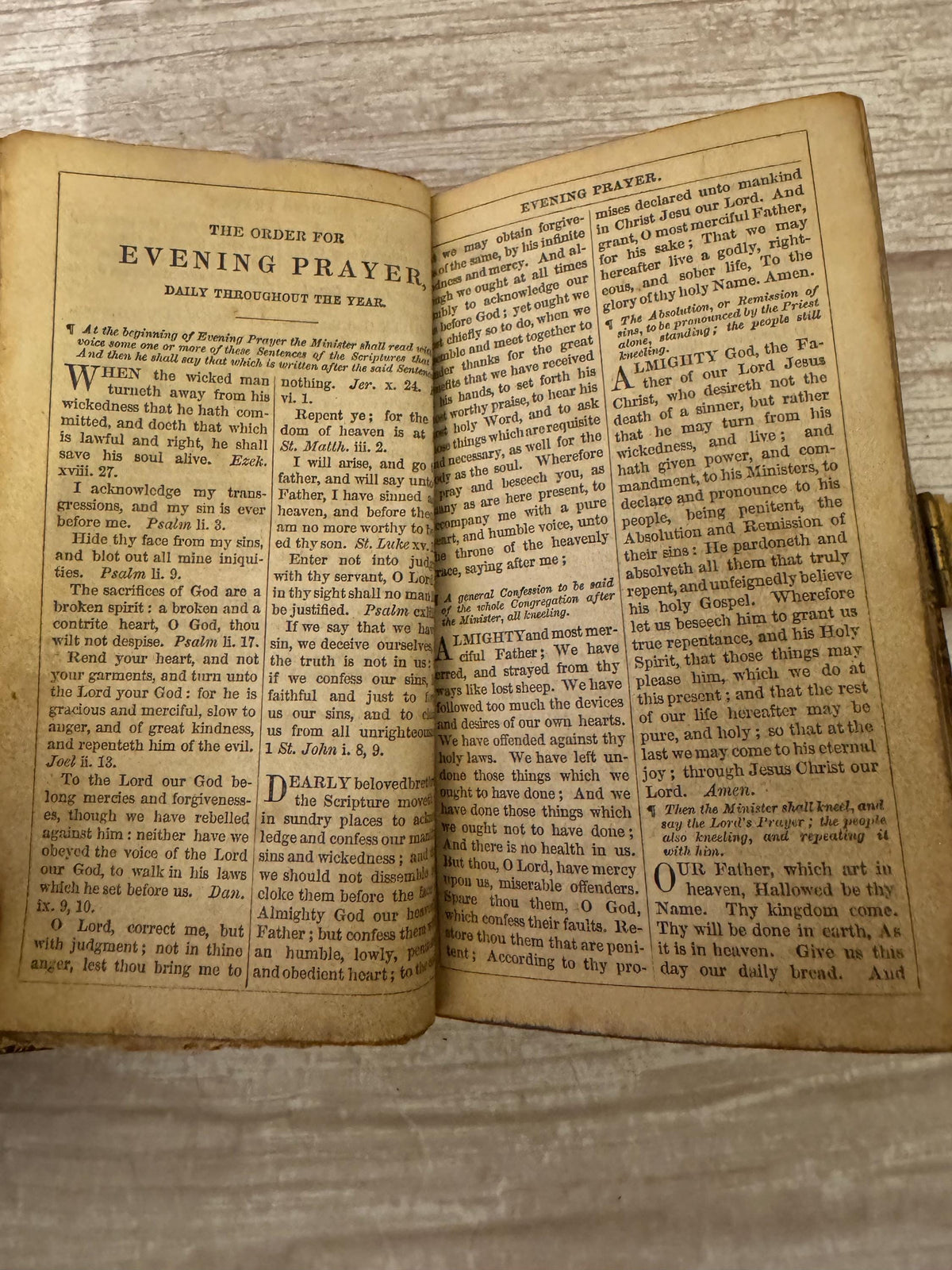 1859 Antique New Testament Bible & Book of Common Prayer Ornate Brass Clasp - Ref x758