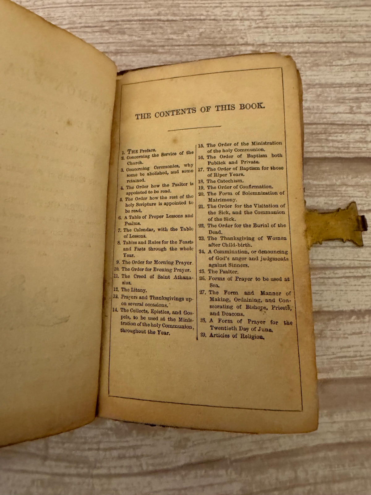 1859 Antique New Testament Bible & Book of Common Prayer Ornate Brass Clasp - Ref x758