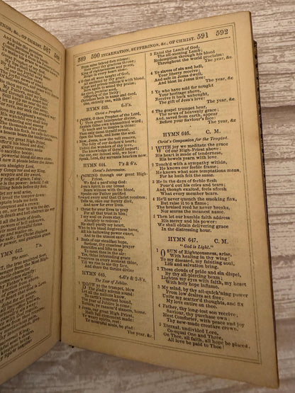 c.1860s Antique John Wesley Hymn Book Wesley’s Hymns Methodist Victorian - Ref x759