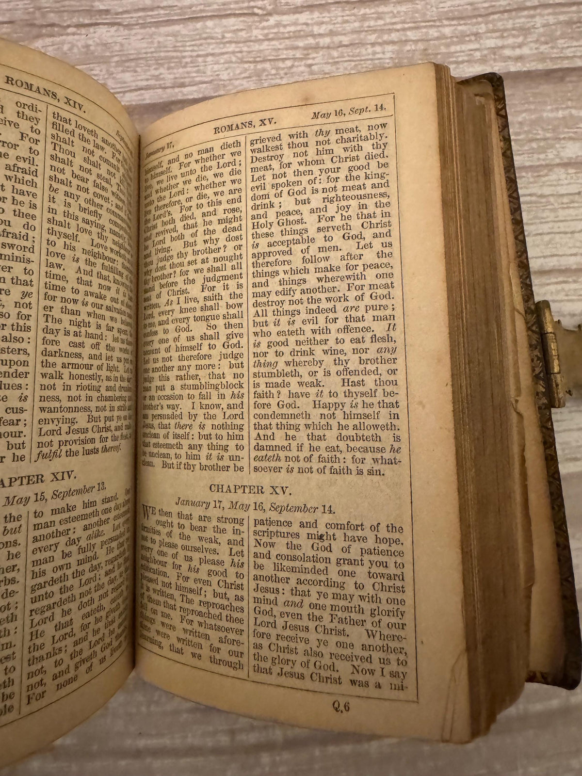 1859 Antique New Testament Bible & Book of Common Prayer Ornate Brass Clasp - Ref x758