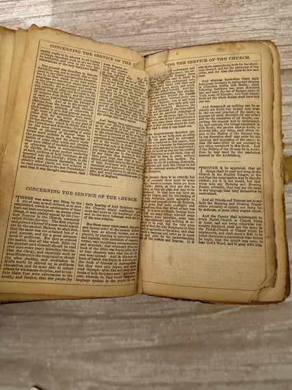 1859 Antique New Testament Bible & Book of Common Prayer Ornate Brass Clasp - Ref x758